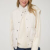 Quilted Puffer Vest With Bow Details - Champagne