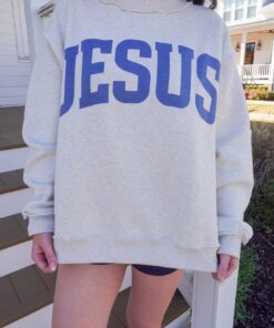 Alternative view of ‘JESUS & GOD IS GOOD’ Reversible Mock Neck Sweatshirt