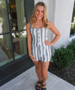 Alternative view of See You Again Striped Set - Navy